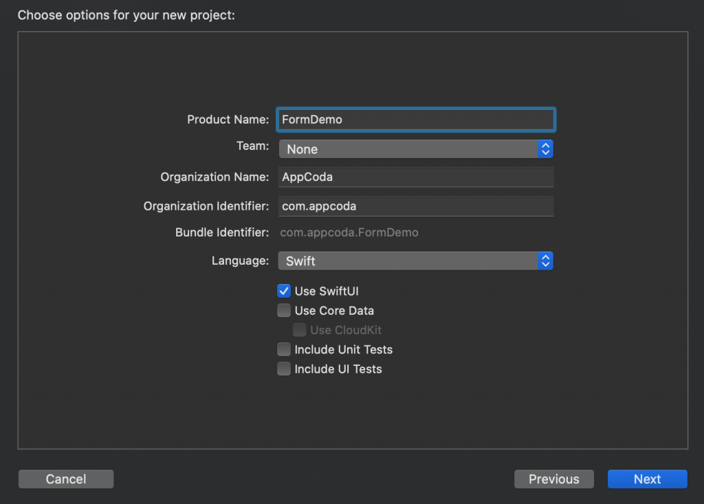 Creating forms swift for macos 2017